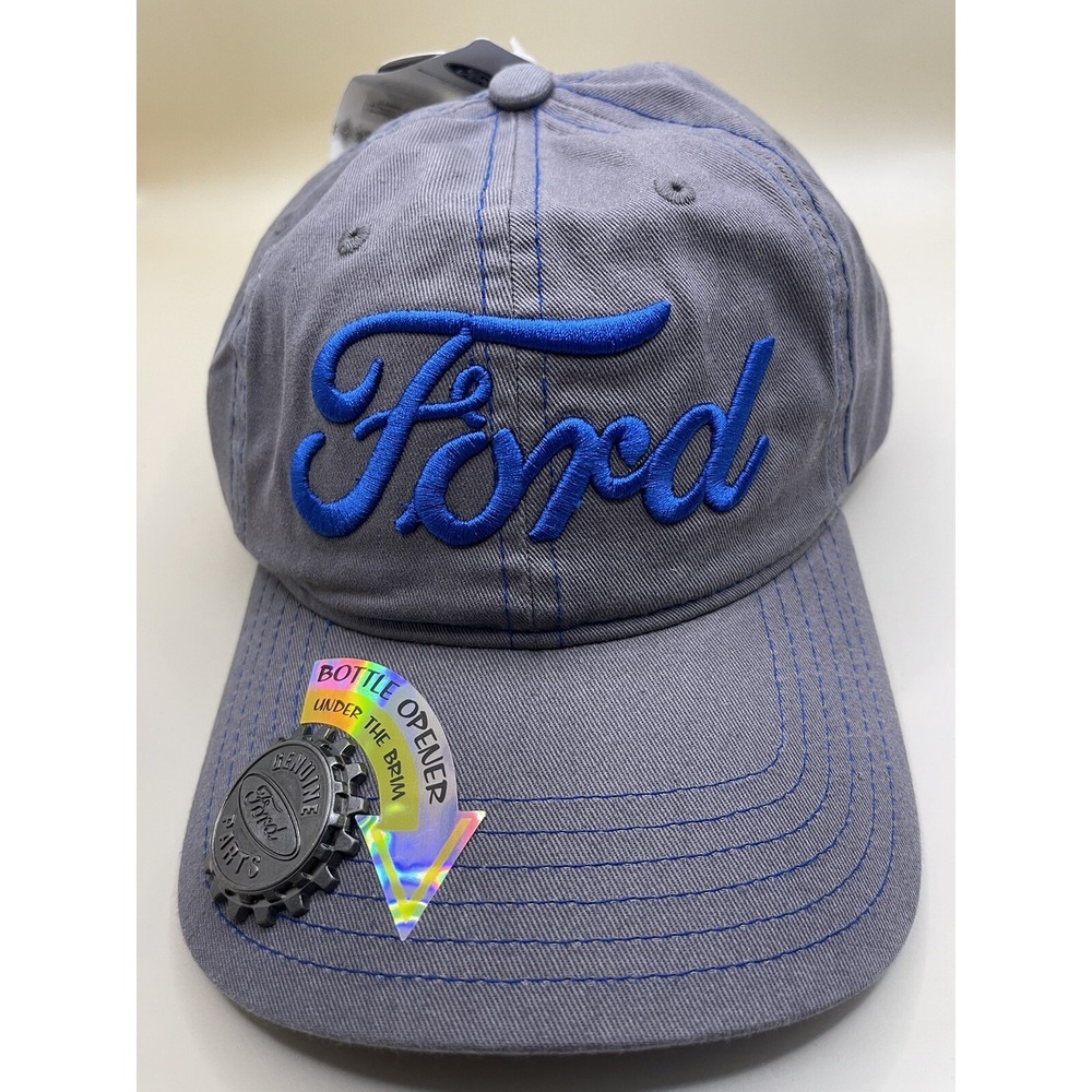 Ford truck men's Adjustable Canvas Hat Cap W/ Bottle Opener Gray Official